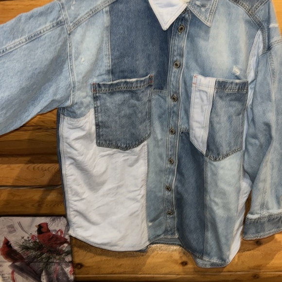 Free People NWT Mountain Roads Shirt Size Medium in Mixed Combo - Picture 7 of 16